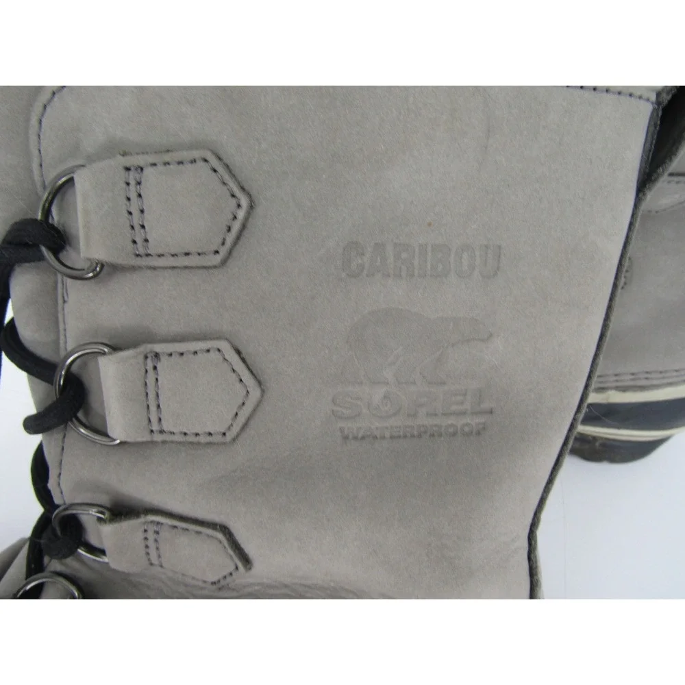 Sorel Caribou Winter Boots Womens 10 Gray Waterproof Faux Fur NL1005-051 Outdoor